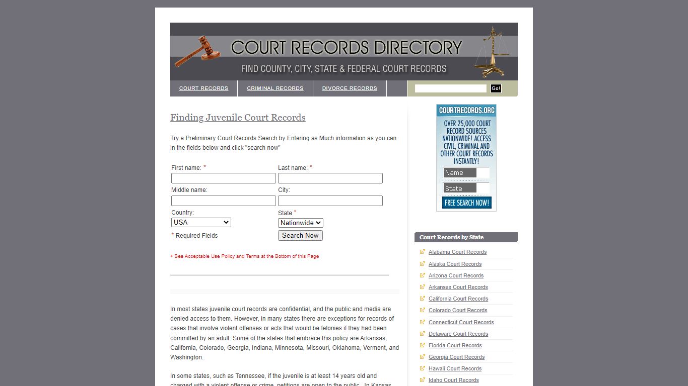 Finding Juvenile Court Records | Free Court Records Search ...